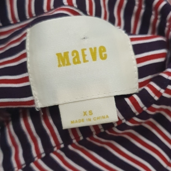 Anthropologie Maeve Pinstripe Red Black Tunic - Picture 9 of 10